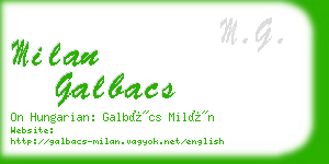 milan galbacs business card